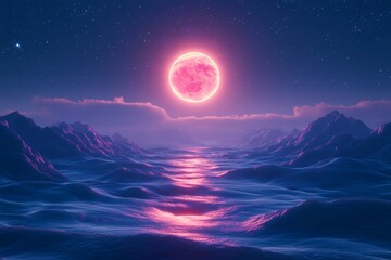 3D Horizon, Cosmic glowing wave effect Background Wallpaper