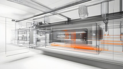 Fototapeta premium 106. A detailed view of the internal structure of a high-performance fume hood