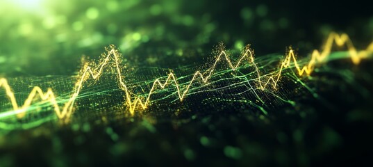 Green Data Flow Background. Abstract Digital Network, Cyberspace, Technology Concept.