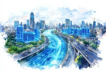 Fototapeta premium The Civic Data Stream, Digital Government and E Government Services