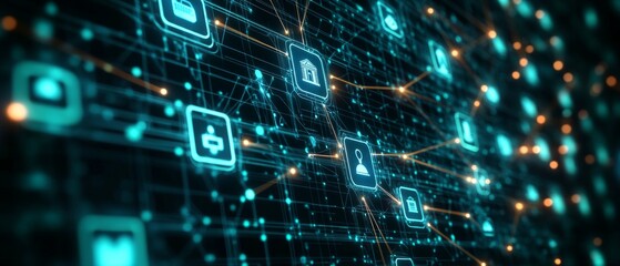 Obraz premium Holographic Citizen Portal, Digital Government and E Government Services