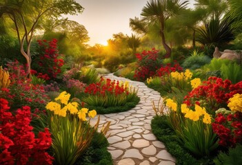 lush vibrant flora enhancing innovative landscape design colorful plant life creative spaces, gardening, plants, nature, greenery, flowers, architecture