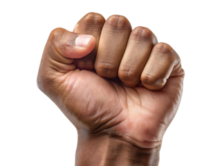 a clenched fist of an african american
