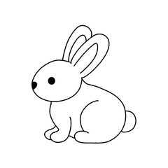 rabbit cartoon for coloring book