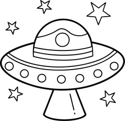 Flying Saucer Coloring Page