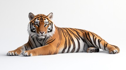 Fototapeta premium Striped Majesty: A Tiger's Graceful Pose