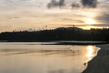 浜原ビーチから眺める早朝の東シナ海