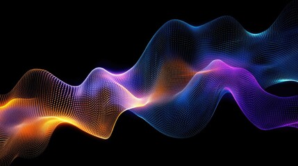 Fototapeta premium Stock market graph featuring vibrant upward-trending lines in blue, purple, and orange, black background