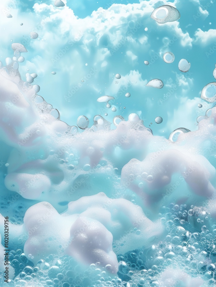 Fototapete delicate bubbles float on the surface of a beautiful bath, creating a tranquil and relaxing environm