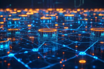 Obraz premium Connected Civic Grid, Digital Government and E Government Services