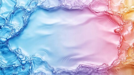 Abstract Water Background with Blue, Pink, and Orange Bubbles