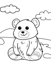 bear with a view of no color. suitable for education for children