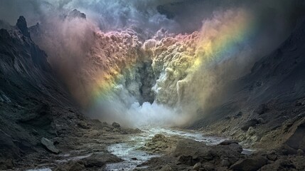 Massive Pipe Rupture Creating Colorful Explosion