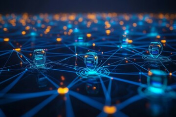 Obraz premium Connected Civic Grid, Digital Government and E Government Services
