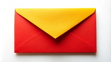 A vibrant red envelope with a yellow flap, a simple yet striking visual of communication and anticipation.