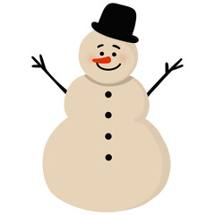 Illustration of a snowman with a hat 