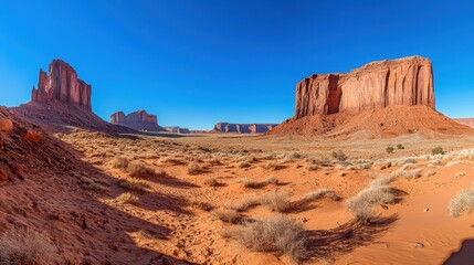 Fototapeta premium Stunning Desert Landscape with Red Rock Formations