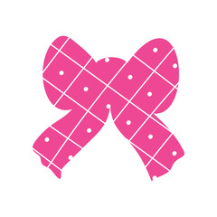 A textured vintage bow or ribbon in a flat vector style