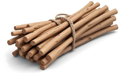 A bundle of wooden sticks or twigs tied together with rope