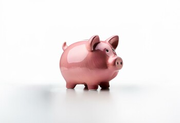 Obraz premium A pink piggy bank sits on a white background.