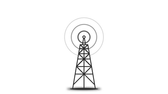 Animated mobile tawar icon animation with radio signal waves animation.