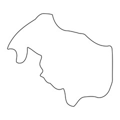 Bushenyi District map, administrative division of Uganda. Vector illustration.