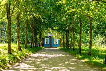 Gazebo in the Mikhailovskoye museum-estate, Pushkin Mountains, Pskov region, Russia