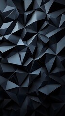 Obraz premium 3D low-poly background with black triangles, simple shapes, and a dark grey color