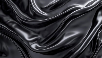 Fototapeta premium Abstract Draped Black Fabric with Smooth and Silky Texture