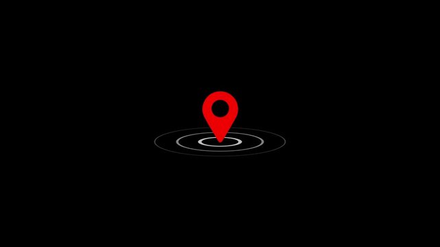 location icon for located item, location waves. pin location icon.