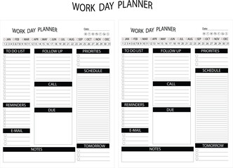 work day planner Book