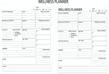 wellness planner book kdp for amazon