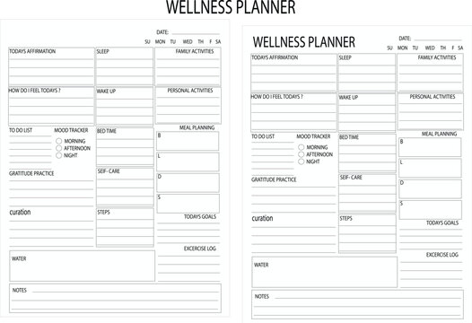 wellness planner book kdp for amazon