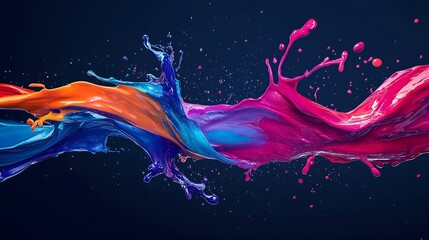Colorful Paint Splash in Motion – Abstract Fluid Art