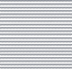 Below the horizontal lines, rows of teeth are arranged, facing downwards.