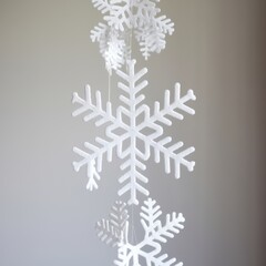 White Paper Snowflakes Hanging Decoratively
