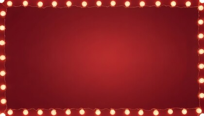 Red background with string of lights along the edges