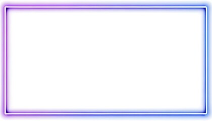 Obraz premium A simple white background with a border of purple and blue neon lights or lines