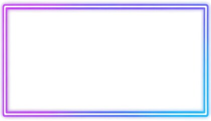 A simple white background with a border of purple and blue neon lights or lines