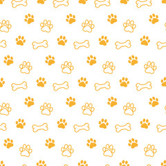 dog bone paw pattern background © Amir