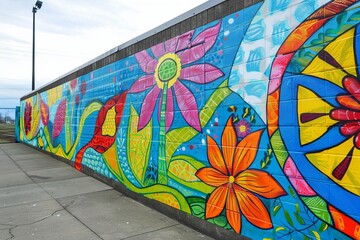 A community mural project celebrating cultural diversity