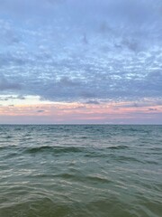 Pink sunset on the horizon of an Australian shoreline