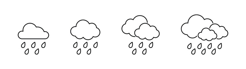rain cloud vector outline vector design illustration