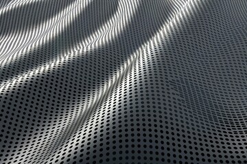 A dynamic, wavy pattern of closely spaced dots, creating an illusion of flowing fabric or a metallic surface