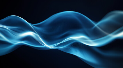 Mesmerizing Blue Light Waves Flowing in a Dark Background