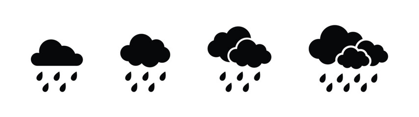rain cloud vector silhouette vector design illustration