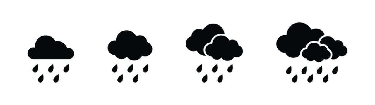 rain cloud vector silhouette vector design illustration