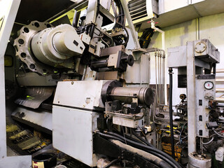 Obraz premium The inside of the grinding machine, metalworking