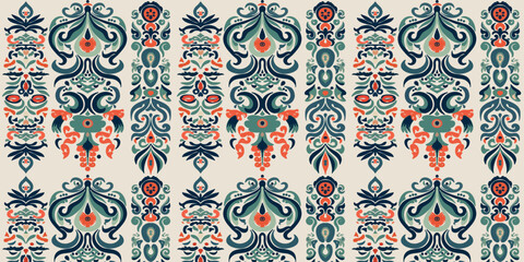 Seamless pattern with geometric oriental pattern