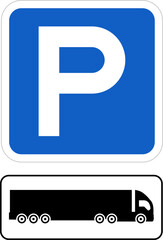 Parking lot, road signs, set, vector icon. Parking signs vector illustration.